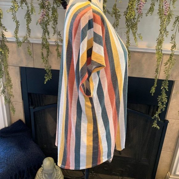 Torrid multi color knit button down the front tie waist top 1 - Picture 4 of 8